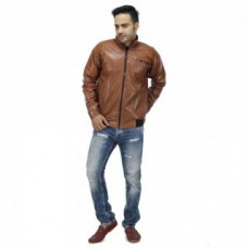 Deals, Discounts & Offers on Men Clothing - Flat 83% off on Swaggy Stylish Tan Rexine Jacket
