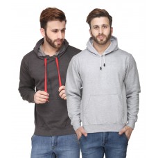 Deals, Discounts & Offers on Men Clothing - Flat 59% off on Scott International Gray & Black Hooded Men's Sweatshirt - Pack of 2