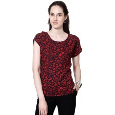 Deals, Discounts & Offers on Women Clothing - Flat 56% off on Van Heusen Casual Short Sleeve Floral Print Top
