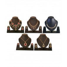 Deals, Discounts & Offers on Earings and Necklace - Touchstone Designer Multicolour Combo of 5 Necklace Set at 84% offer