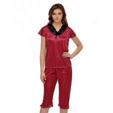 Deals, Discounts & Offers on Women Clothing - Flat 50% off on Satin and lace nightsuit 