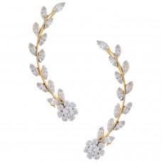 Deals, Discounts & Offers on Earings and Necklace - Archi EREC0010 Collection Golden Rodium Plated CZ Earcuffs at 69% offer
