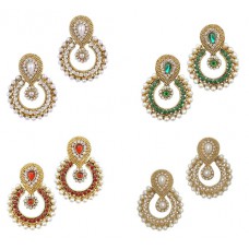 Deals, Discounts & Offers on Earings and Necklace - YouBella Combo of Four Designer Traditional Earrings at 67% offer