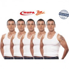 Deals, Discounts & Offers on Men Clothing - Rupa White Cotton Plain Vests Pack Of 5 at 50% offer