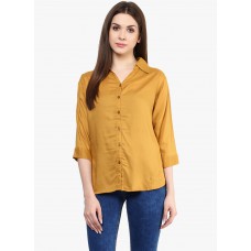Deals, Discounts & Offers on Women Clothing - Mayra Yellow Solid Tops at 60% offer