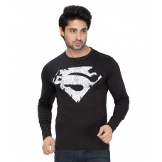 Deals, Discounts & Offers on Men Clothing - Alan Jones Black Superman Printed Full Tshirt