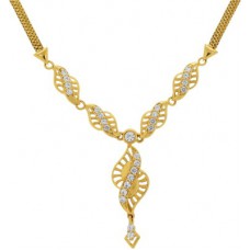 Deals, Discounts & Offers on Earings and Necklace - Kalyan Jewellers Siginity Short Cubic Zirconia 22K Yellow Gold Plated Gold Necklace