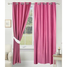 Deals, Discounts & Offers on Home Decor & Festive Needs - Azaani Single Door Curtain Solid Dark Pink Polyester