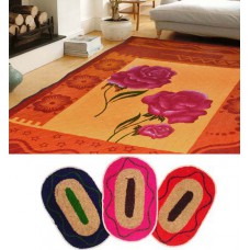 Deals, Discounts & Offers on Home Appliances - Combo of Quilted Carpet with 3 Mats
