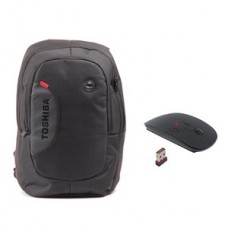 Deals, Discounts & Offers on Computers & Peripherals - Toshiba Black Laptop Backpack With Wireless Mouse @ Rs.699.