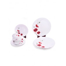 Deals, Discounts & Offers on Home & Kitchen - Red poppy flowers printed dinner set