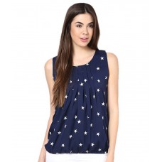 Deals, Discounts & Offers on Women Clothing - Rashi Creation Navy Poly Crepe Tops