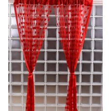 Deals, Discounts & Offers on Home Decor & Festive Needs - Geo Nature Red Polyester Eyelet Door Curtain