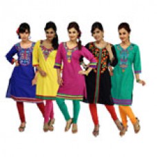 Deals, Discounts & Offers on Women Clothing - Glazze PO5 Embroidered kurtas offer