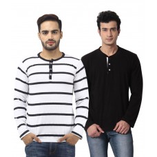 Deals, Discounts & Offers on Men Clothing - Leana Cotton Full Sleeve T Shirt Combo Of 2