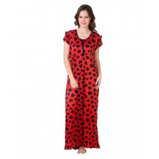 Deals, Discounts & Offers on Women Clothing - Masha Red Satin Nighty at 36% offer