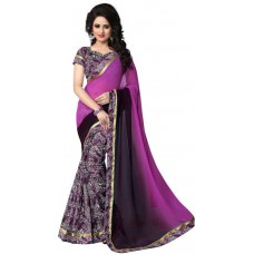 Deals, Discounts & Offers on Women Clothing - Flat 73% off on Oomph! Printed Bollywood Georgette,