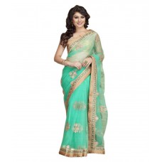 Deals, Discounts & Offers on Women Clothing - Flat 70% off on Craftliva Lime Green Net Saree