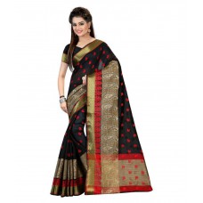 Deals, Discounts & Offers on Women Clothing - Flat 73% off on Fashionesta Black Cotton Silk Saree