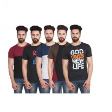 Deals, Discounts & Offers on Men Clothing - Flat 70% off on Stylogue Mens Casual Tshirt - Pack of 5