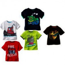Deals, Discounts & Offers on Kid's Clothing - Flat 62% off on Kids Printed Round Neck Cotton T-shirt - Set Of 5