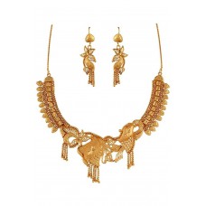 Deals, Discounts & Offers on Earings and Necklace - Variation Traditional Gold Plated Necklace Set at 78% offer