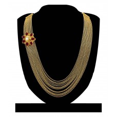 Deals, Discounts & Offers on Earings and Necklace - Zaveri Pearls Golden Alloy Designer Necklace Set at 72% offer