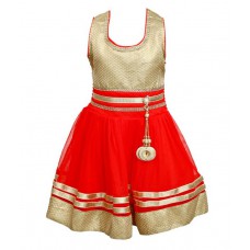 Deals, Discounts & Offers on Kid's Clothing - Flat 44% Offer on Ishika Garments Red Frock