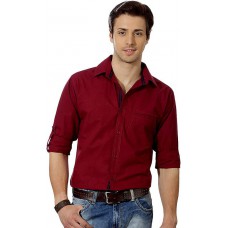 Deals, Discounts & Offers on Men Clothing - Flat 54% Offer on Suspense Men's Solid Casual Maroon Shirt