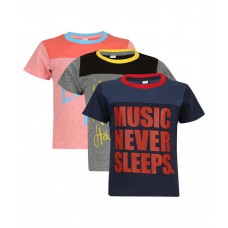 Deals, Discounts & Offers on Kid's Clothing - Luke and Lilly Multicolour Cotton T Shirt - Pack of 3