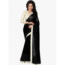 Deals, Discounts & Offers on Women Clothing - Flat 59% off on Black Embellished Saree