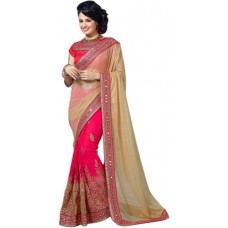 Deals, Discounts & Offers on Women Clothing - Flat 85% off on M.S.Retail Embriodered Fashion Handloom Net Sari