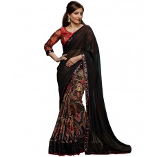 Deals, Discounts & Offers on Women Clothing - Lady Berry Black Georgette Saree
