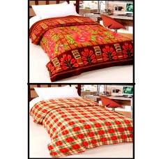 Deals, Discounts & Offers on Home Decor & Festive Needs - Surhome Multicolour Abstract Polyester Blankets Set Of 2