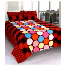 Deals, Discounts & Offers on Home Decor & Festive Needs - Wonder Home Collection Multicolour Polyester Geometrical Double Bedsheet with 2 Pillow Cover