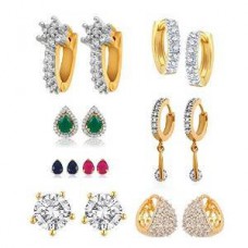 Deals, Discounts & Offers on Earings and Necklace - Youbella American Diamond Hoop Earrings For Women & Girls