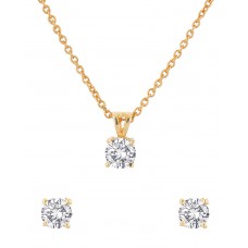 Deals, Discounts & Offers on Earings and Necklace - Voylla Pendant Set With Chain With Sparkling CZ