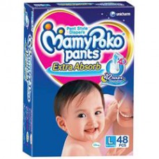 Deals, Discounts & Offers on Baby Care - Flat 20% off on Mamy Poko Extra Absorb Pant Style Diapers Large - 48 Pieces