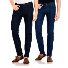 Deals, Discounts & Offers on Men Clothing - Flat 57% off on Flyjohn Blue Slim Fit Jeans - Combo Of 2