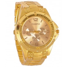 Deals, Discounts & Offers on Accessories - Rosra Golden Steel Analog Watch at 66% offer