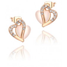 Deals, Discounts & Offers on Earings and Necklace - Kaizer Lovely Heart 18K Gold Plated AAA High Quality Cubic Zircon Stud Earrings