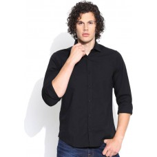 Deals, Discounts & Offers on Men Clothing - United Colors of Benetton Men's Solid Casual Black Shirt