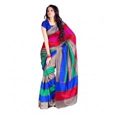 Deals, Discounts & Offers on Women Clothing - Aabha Multi Color Bhagalpuri Silk Saree