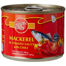 Deals, Discounts & Offers on Health & Personal Care - Golden Prize Mackerel in Tomato Sauce with Chili, 200g