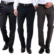 Deals, Discounts & Offers on Men Clothing - Gwalior Suitings Pack Of 3 Stitched Assorted Trousers