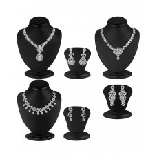 Deals, Discounts & Offers on Earings and Necklace - Sukkhi Zinc Silver Plated Australian Diamond Silver Necklace