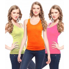 Deals, Discounts & Offers on Women Clothing - Friskers Multi Color Camisoles Pack of 3