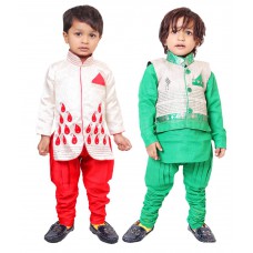Deals, Discounts & Offers on Kid's Clothing - Tiny Toon Pack of 2 Kurta Pyjama & Waistcoat Set
