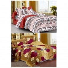 Deals, Discounts & Offers on Home Decor & Festive Needs - Story At Home 120 TC Set Of 2 Double Bedsheet With 4 Pillow Cover