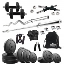 Deals, Discounts & Offers on Personal Care Appliances - Headly 35 Kg Home Gym, 2 Dumbbell, 1 Straight & 1 Curl Rods, Gym Bag, Skipping rope, Pair of Gloves and a Hand Grip